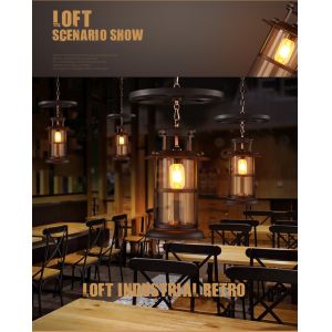 Retro Industrial Wind Wheel Chandelier Bar Table Coffee Restaurant Lantern