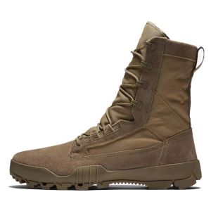 Rubber Outsole Mens Tactical Leather Jungle Boots 8" Collar Military Combat