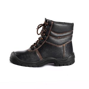 Embossed Cow Leather Steel Toe Safety Shoes for Anti-puncture and Antistatic