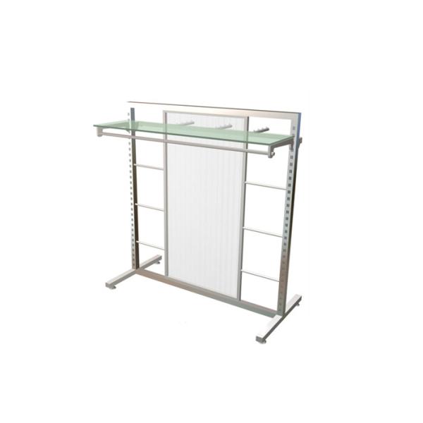 Multi - Functional Garment Display Stand Light duty Simple Style With Clear Glass Shelf