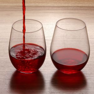 FDA Beverage Hand Blown 375ml Stemless Wine Glasses