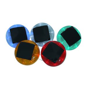 China 5 Colors IP68 Waterproof 84mm Round Solar Powered Road Studs For Park on sale