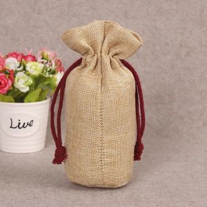 Yellow Canvas Drawstring Bags / Mini Personalised Cotton Drawstring Bags