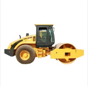 Yellow road rolling construction vehicleShantui SR12P-5 Single Drum 10ton