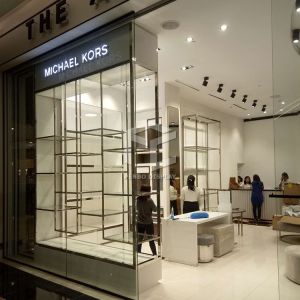 MDF Bag Display Shelf Cabinet