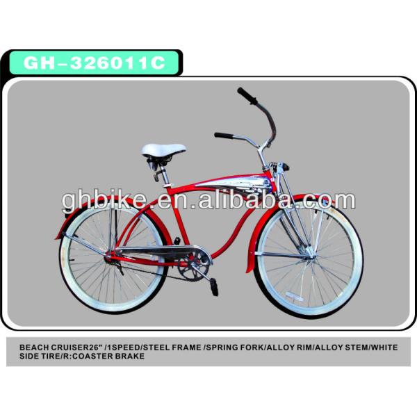 26" Spring Suspension Fork Beach Cruiser Bike Vintage City Bicycle with CE ISO9001 CPSC