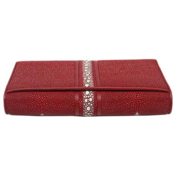 Stingray Skin Unisex Men Long Trifold Wallet Large Male Card Holders Genuine Leather Deep Blue Female Large Clutch Purse