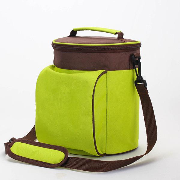 Cylindrical Insulated Soft Cooler Picnic Lunch Box Tote Bottle Bag Freezer Tote