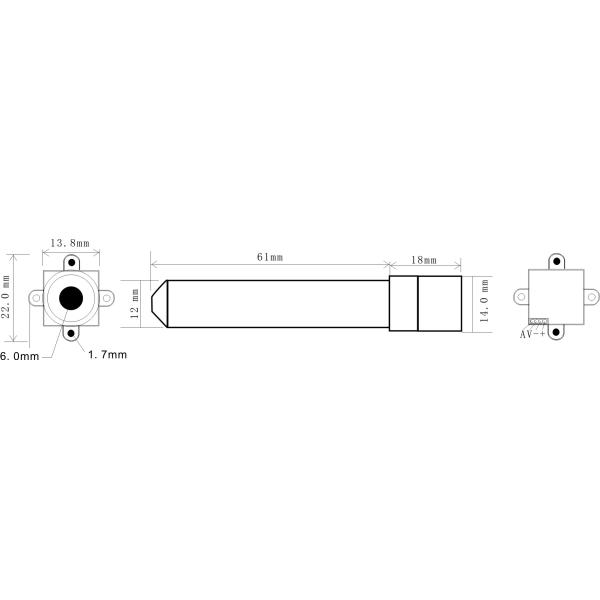 8deg accurate VOA 10m Night Vision Screw Holes Mini Spy Camera