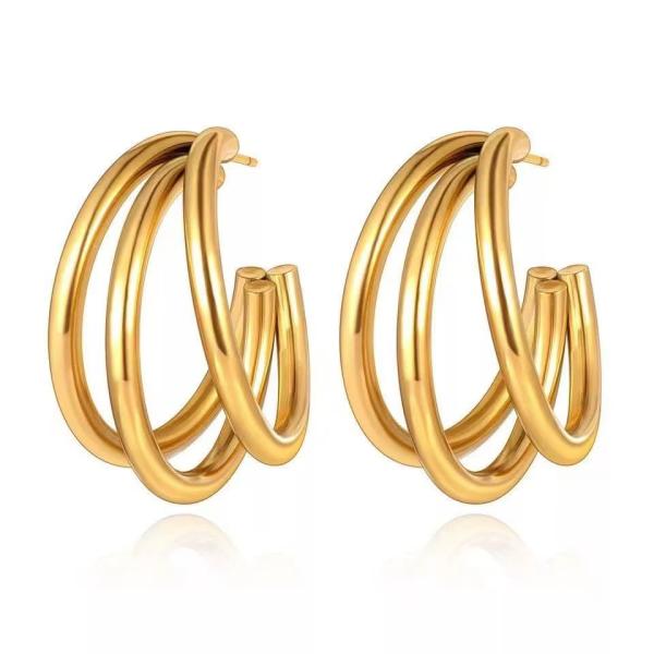 Buy Golden Earring with Polished Finish and Sophistication at wholesale prices