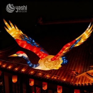 Chinese Style Auspicious Crane Lantern - Traditional Craft Illuminated Lantern -
