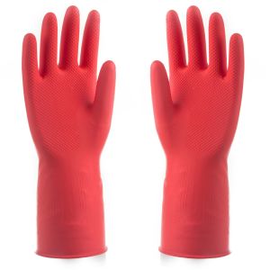 Quality Anti Tearance Unlined Rubber Gloves , Rubber Safety Gloves Chemicals Resistance for sale