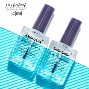 Quality 15ML 3 in 1 Fast Dry Top Coat and Base Coat Long Lasting Quality Nail Polish Strengthener for sale