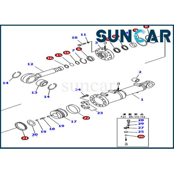 Buy Pitch Dozer 707-99-81020 Komatsu Replacement Cylinder Seal Kits Blade Tilt Service Kit at wholesale prices