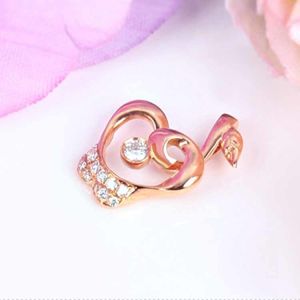 Fine Jewelry Rose Gold Apple Shape Charm Pendant with Diamonds (GDN017)