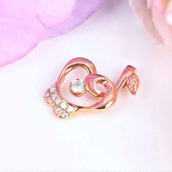 Fine Jewelry Rose Gold Apple Shape Charm Pendant with Diamonds (GDN017)