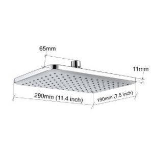 Large Rectangular Shower ABS Plastic Electroplating Shower With Polished Finish