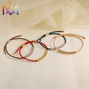 Engraved SS304 Woven Friendship Bracelet 50MM