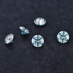 Quality Coloured Blue Lab Created Loose Moissanite Gemstones Diamonds 3mm for sale