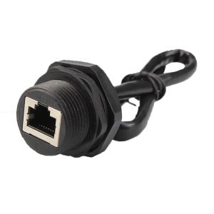 Female To Male RJ45 Network Cable With Waterproof Sets Panel Mount