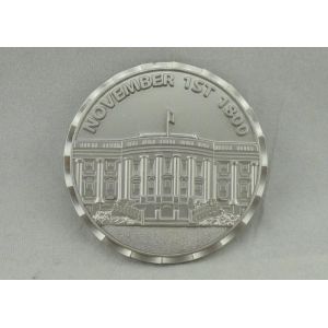 Double Tones Plating Custom Made Coins , Die Stamped Soft Enamel Copper