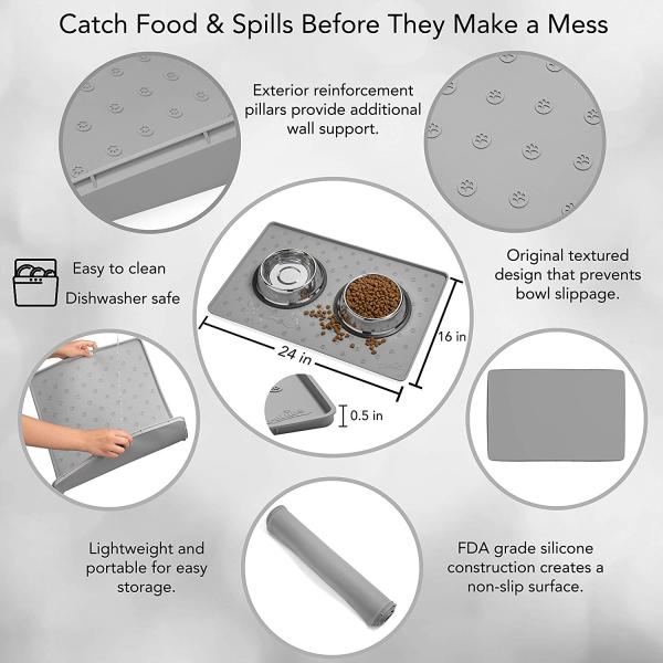 Customized Silicone Dog Cat Mat Non-stick Food Pad Waterproof Silicone Pet Feeding mat