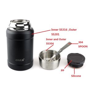 Outdoor Stainless Steel Vacuum Food Container 800ml Capacity