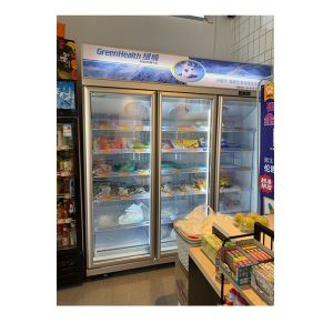 Upright Glass Commercial Display Freezer Frequency Conversion Energy Saving