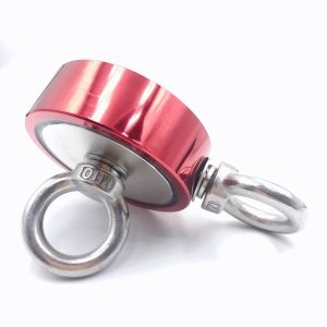 China 500LB Double Side Neodymium Pot Magnet With Heavy Duty Rope on sale