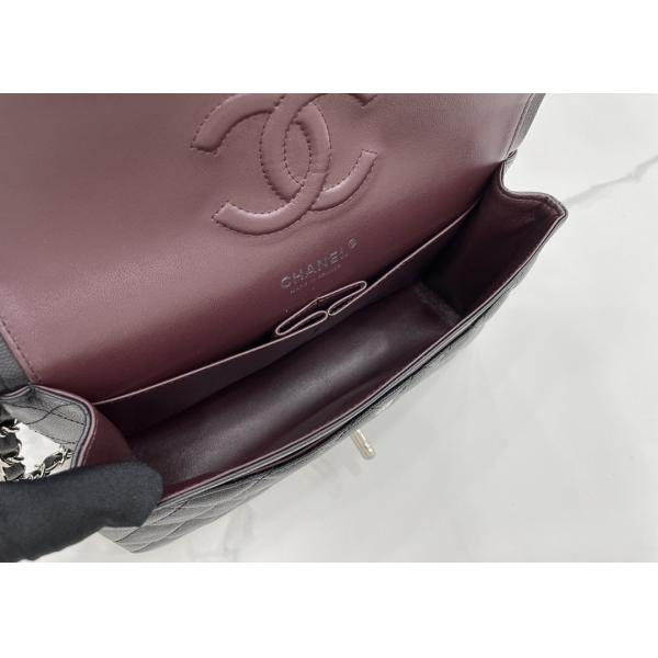 Ball Caviar Womens Chain Bag Calf Skin Inside Suede 25cm Length