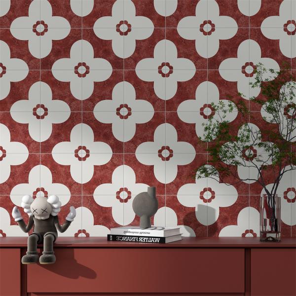 Buy Red 20x20cm Ceramic Rustic Tile Indoor Floor Wall at wholesale prices