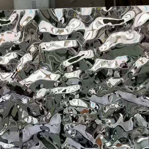 Buy Flat SUS304 Mirror Water Wave Stainless Steel Panel at wholesale prices