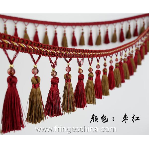 Handmade fashionable chain beads lace tassels fringes for curtain/sofa/pillow/stage decoration