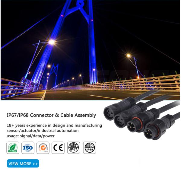 Waterproof Connector,2 Wire Electrical Connector With 18AGW 20CM Male Female Plug LED Connector