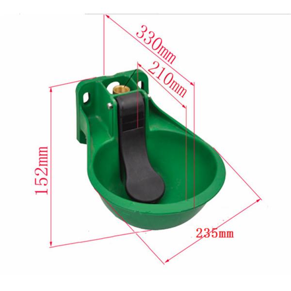 Cow Farm Water Equipment Plastic Drinking Bowl , Cattle Water Bowl With Cooper Screw Connector