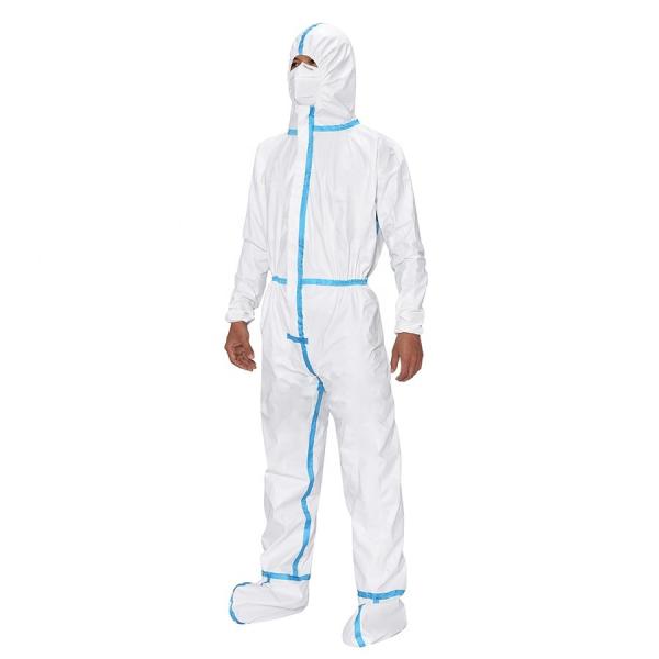 Buy Knitted Cuff Disposable Protective Suit Waterproof Non Woven Surgical Applied at wholesale prices
