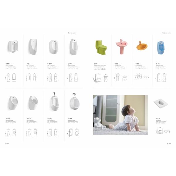 Children Ceramic Bathroom Toilet Set Elongated Floor Mounted