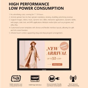 23.6 Inch Android-Based Wall Mounted Cloud Content Management Animation Digital