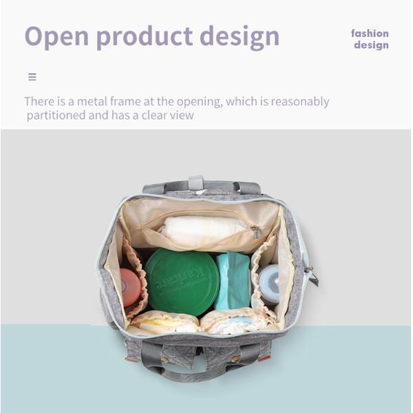 Multifunctional Mommy Diaper Bag Backpack With Trailer Buckle OEM ODM