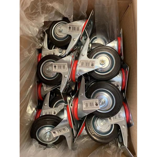 2-12 Inch Stainless Steel Finish Industrial Rubber Caster / Swivel Casters With