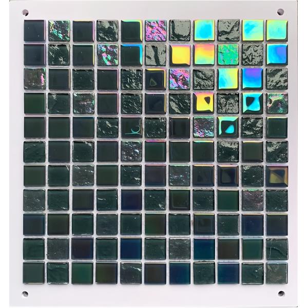 48x48mm Swimming Pool Mosaic Tiles Spain Strip Iridescent Glass Mosaic Flower