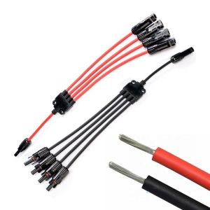 Quality DC 1500V Rated Voltage 4 to 1 Power Cord Europe Plug 1 to 4 Solar Panel Extension Cable for Heavy Duty Solar Pv Connector for sale