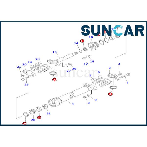 Drawbar Side Shift Cylinder Seal Kit Komatsu 7079835110 707-98-35110 Super Liner