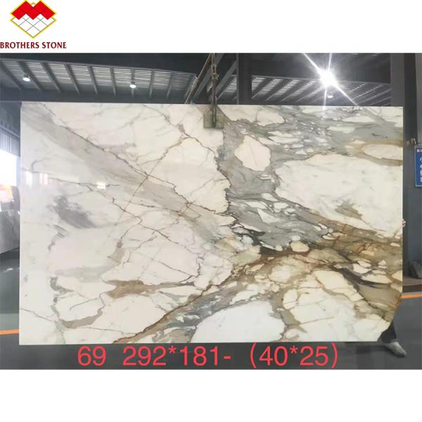 Polished Calacatta Gold Steps on Italy Marble Staircases in Modern Luxury Stone Interior