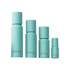 Refillable skincare bottle‌ opaque green skincare containers round shoulder PETG
