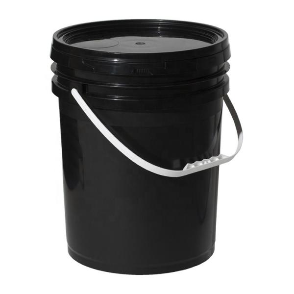 Buy Polypropylene Black Moulding Plastics Container Bucket Pail With Handle Lid 1-50L at wholesale prices