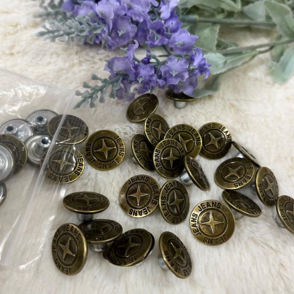 Customize Botones coat jeans buttons adjustable pin metal logo sewing free jeans buttons and rivets for Denim Jean