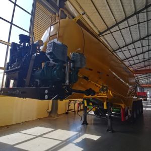 40/50 Cbm Bottom Discharge / Unloading Bulk Fly Ash Semi Trailer With Steel