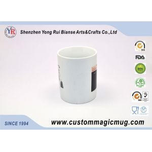 Bright Glazed White Ceramic 300 ML Coffee Mugs Heat Change