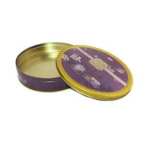 Embossed 8 Inch Round Cake Tin Can ISO9001 CMYK Printed